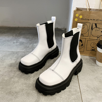 Ежедневни дамски боти от еко кожа с груба подметка