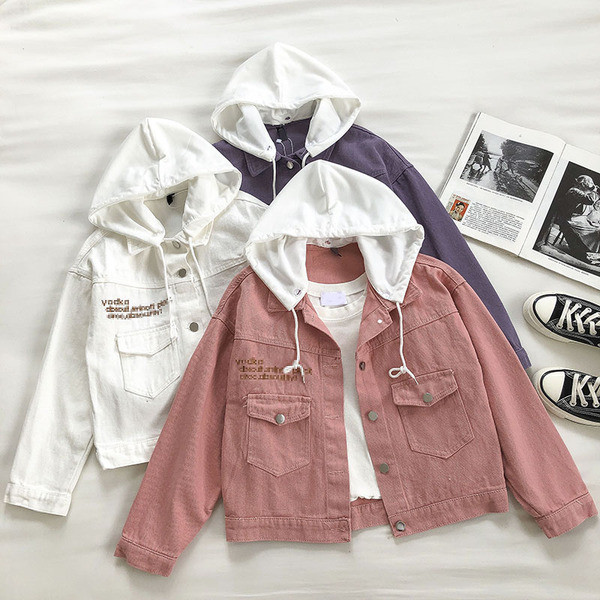 Ежедневно дънково яке с качулка и джобове