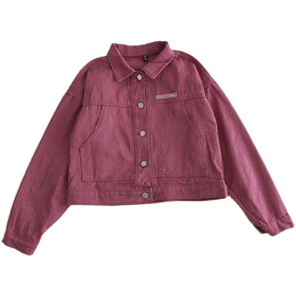 Дамско дънково яке с бродерия и копчета