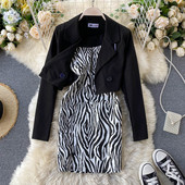 Moderan ženski komplet sa animal printom i sako