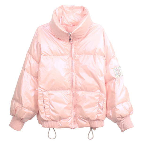 Дамско модерно късно зимно яке с висока яка и дълъг ръкав 