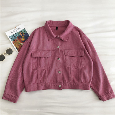 Ежедневно дамско дънково яке с джобове и копчета