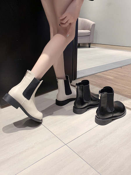 Дамски ежедневни боти от еко кожа с 3 см ток