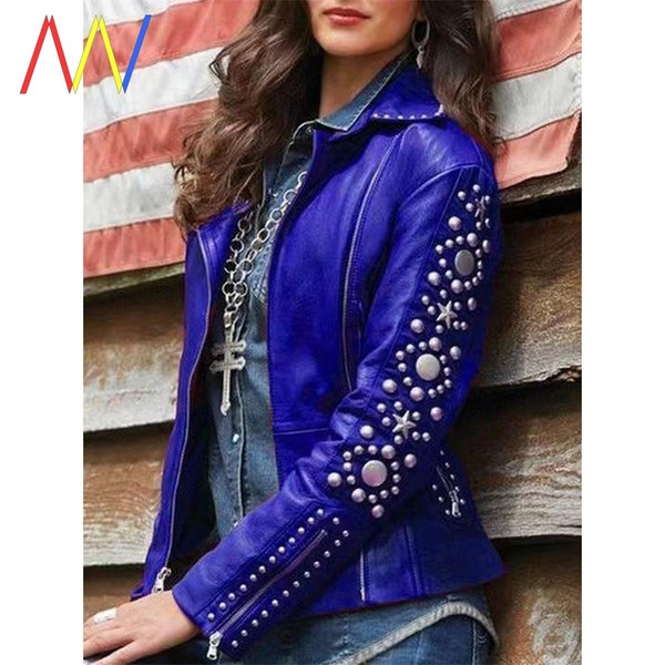 Нов модел есенно яке от еко кожа и метални нитове