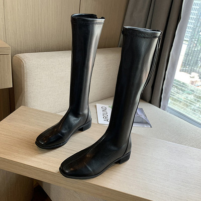 Дамски ботущи от еко кожа в черен цвят - два модела