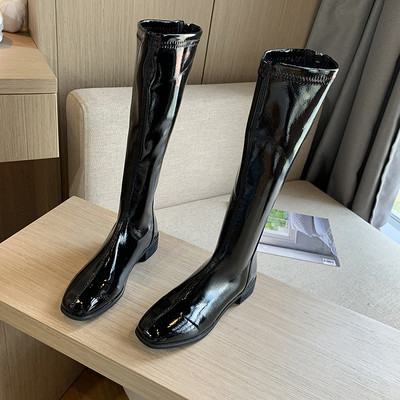 Дамски ботущи от еко кожа в черен цвят - два модела