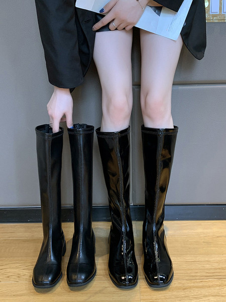 Дамски ботущи от еко кожа в черен цвят - два модела