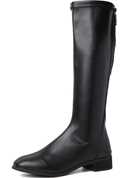 Дамски ботущи от еко кожа в черен цвят - два модела