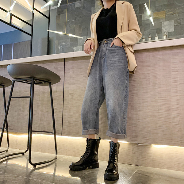 Зимни дамски боти от еко кожа със страничен цип 