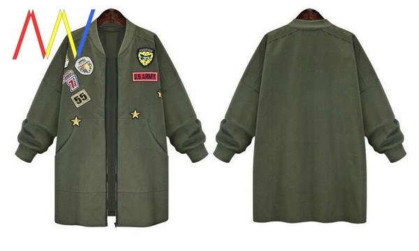 Дълго спортно-ежедневно яке с апликации