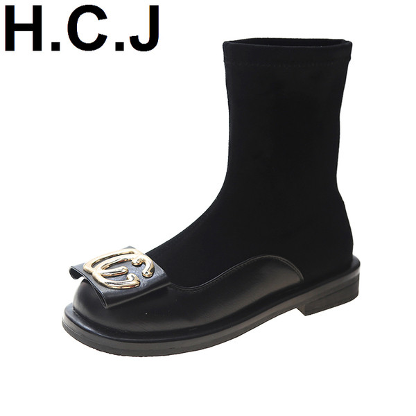 Дамски есенни боти с метална катарама 