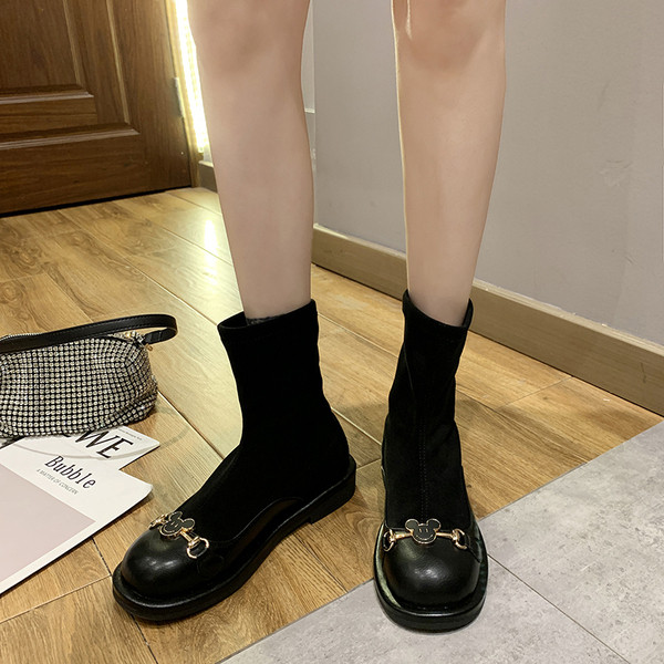 Дамски есенни боти с метална катарама 