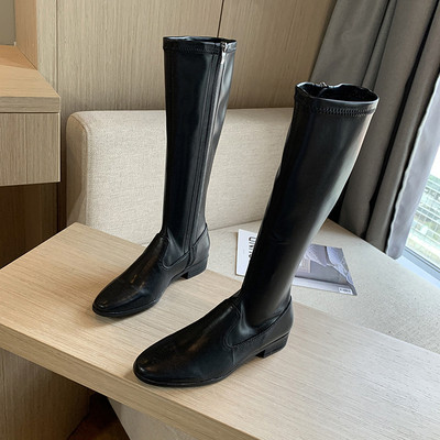 Дамски ежедневни ботуши от еко кожа в черен цвят