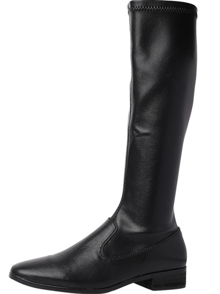 Дамски ежедневни ботуши от еко кожа в черен цвят