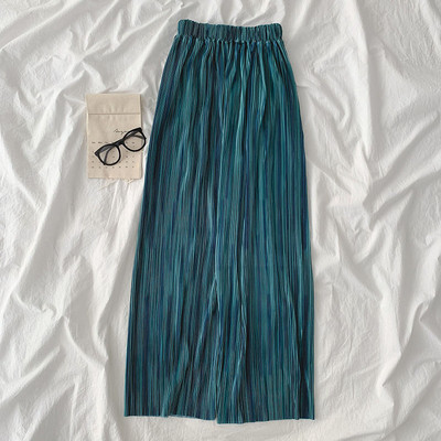 Плисиран дамски панталон ретро стил с висока талия