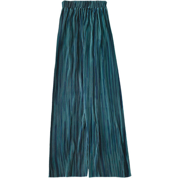 Плисиран дамски панталон ретро стил с висока талия