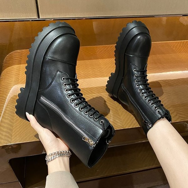 Ежедневни дамски боти с висока подметка и връзки