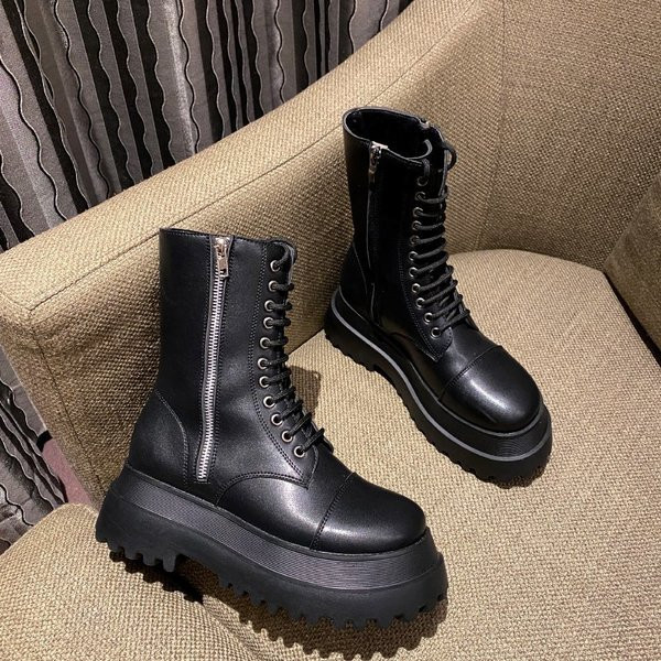 Ежедневни дамски боти с висока подметка и връзки