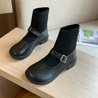 Ежедневни дамски боти тип чорап с катарама