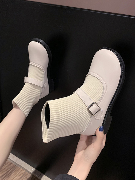 Ежедневни дамски боти тип чорап с катарама