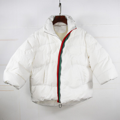 Дамско зимно яке с висока яка и дълъг ръкав широк модел