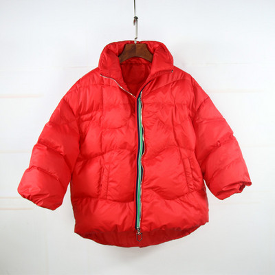 Дамско зимно яке с висока яка и дълъг ръкав широк модел