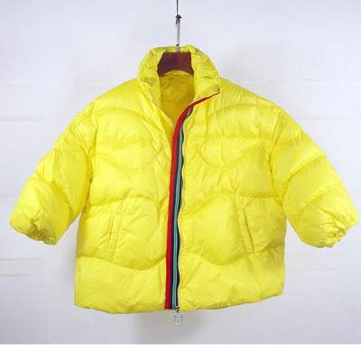 Дамско зимно яке с висока яка и дълъг ръкав широк модел