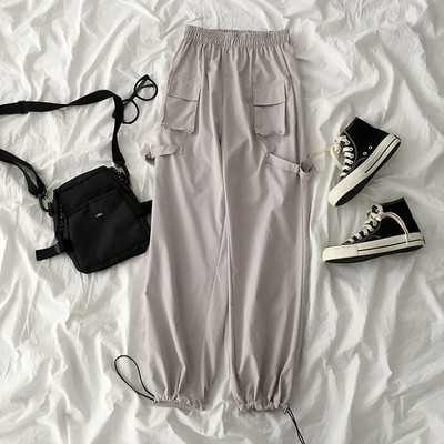 Дамски панталон с връзки и еластична талия