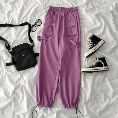 Дамски панталон с връзки и еластична талия