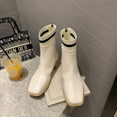 Дамски боти тип чорап с 5 см ток  