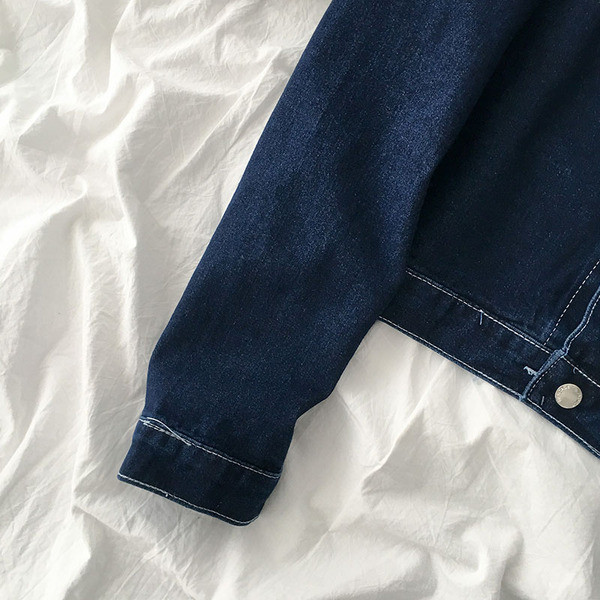 Дънково дамско яке с копчета и дълъг ръкав