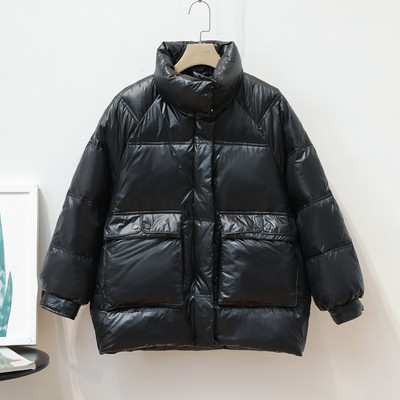 Дамско зимно  яке с висока яка,дълъг ръкав и джобове