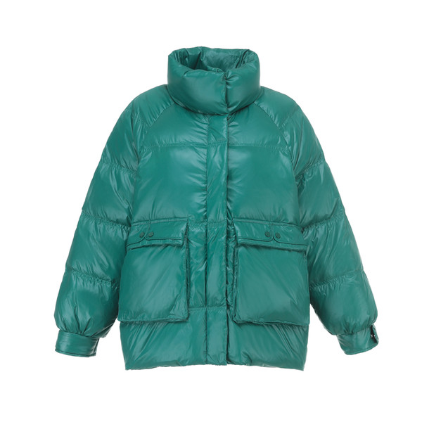 Дамско зимно  яке с висока яка,дълъг ръкав и джобове 