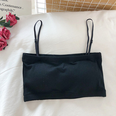 Късо дамско бюстие с тънки презрамки