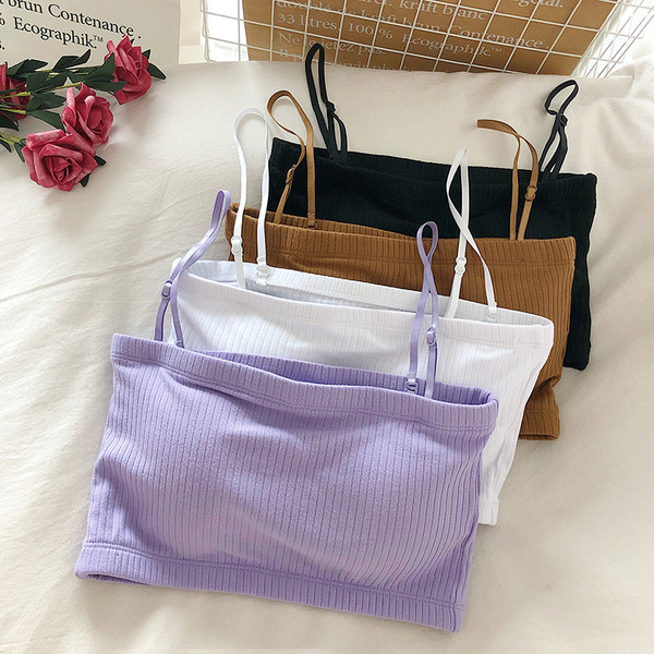 Късо дамско бюстие с тънки презрамки