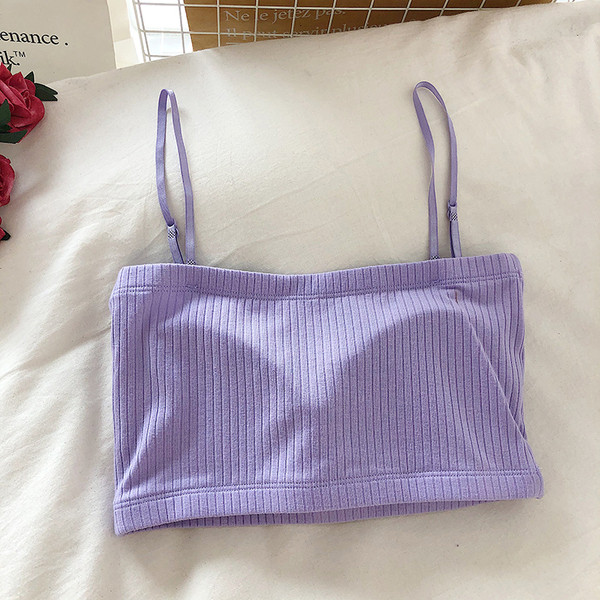 Късо дамско бюстие с тънки презрамки