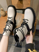 Ежедневни дамски боти от еко кожа с равна подметка и връзки