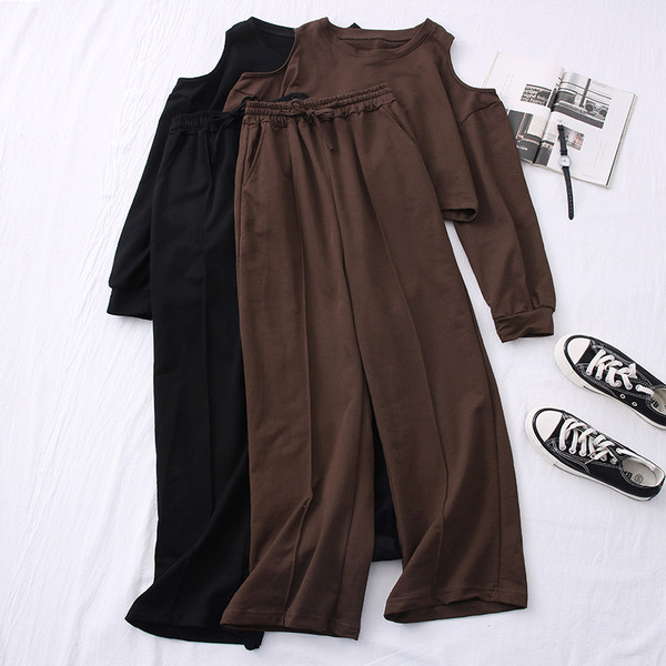 Нов модел дамски комплект от две части панталон+блуза