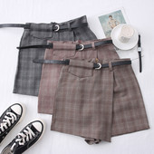 Нов модел ежедневна къса дамска пола-панталон с колан