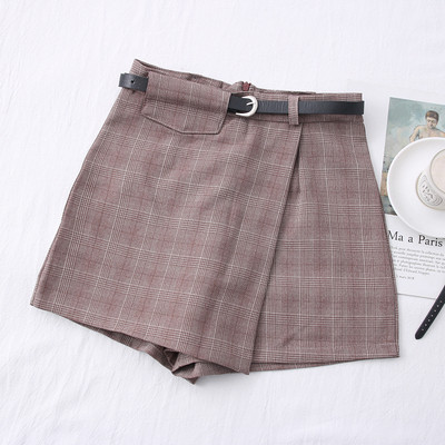 Нов модел ежедневна къса дамска пола-панталон с колан