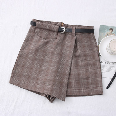 Нов модел ежедневна къса дамска пола-панталон с колан
