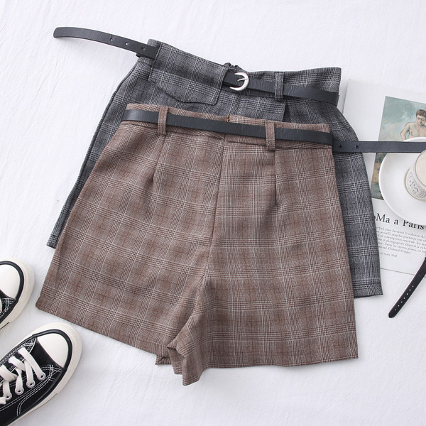 Нов модел ежедневна къса дамска пола-панталон с колан