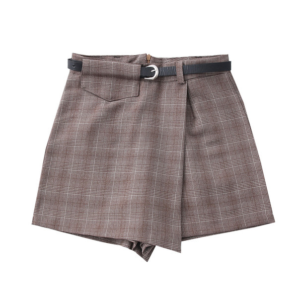 Нов модел ежедневна къса дамска пола-панталон с колан