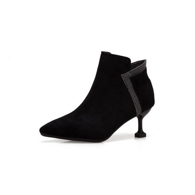 НОВ модел дамско стилни боти с тънък ток и цип