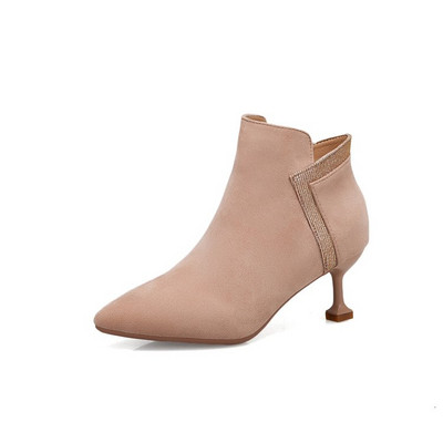 НОВ модел дамско стилни боти с тънък ток и цип