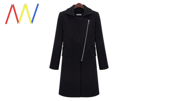 Нов модел зимно дълго палто с яка от пух