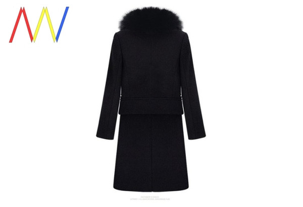 Нов модел зимно дълго палто с яка от пух