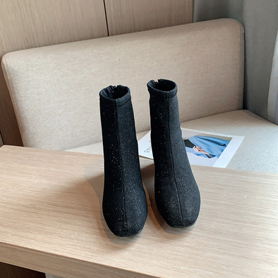 Стилни дамски боти с лъскави частици и камъни