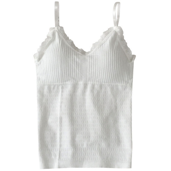 Дамски ежедневен потник с тънки презрамки и дантела