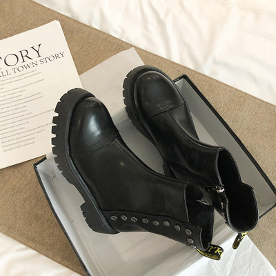 Ежедневни дамски боти с цип и метални капси